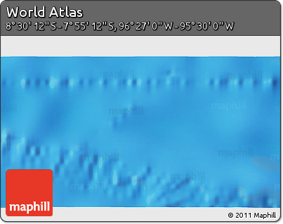 Physical 3D Map of the Area around 8° 12' 42" S, 95° 58' 29" W
