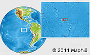 Physical Location Map of the area around 8° 12' 42" S, 95° 58' 29" W