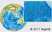 Physical Location Map of the area around 8° 12' 42" S, 96° 7' 30" E