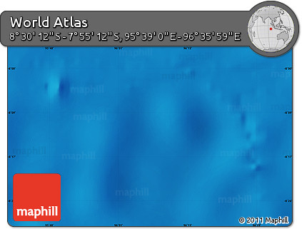 Shaded Relief Map of the Area around 8° 12' 42" S, 96° 7' 30" E