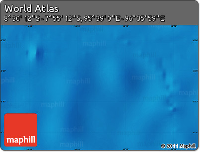 Shaded Relief Map of the Area around 8° 12' 42" S, 96° 7' 30" E