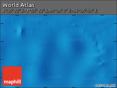 Shaded Relief Map of the Area around 8° 12' 42" S, 96° 7' 30" E