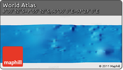 Shaded Relief Panoramic Map of the Area around 8° 12' 42" S, 96° 58' 29" E