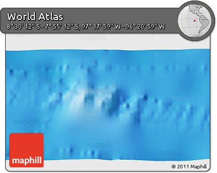 Physical 3D Map of the Area around 8° 12' 42" S, 96° 49' 29" W