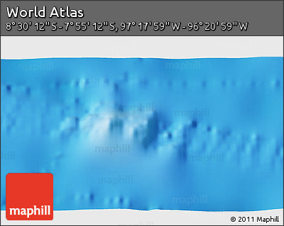 Physical 3D Map of the Area around 8° 12' 42" S, 96° 49' 29" W