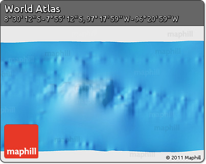 Physical 3D Map of the Area around 8° 12' 42" S, 96° 49' 29" W
