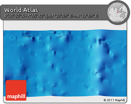 Shaded Relief 3D Map of the Area around 8° 12' 42" S, 97° 49' 29" E