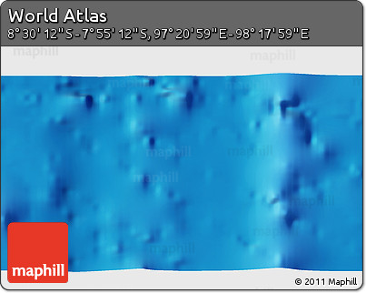 Shaded Relief 3D Map of the Area around 8° 12' 42" S, 97° 49' 29" E