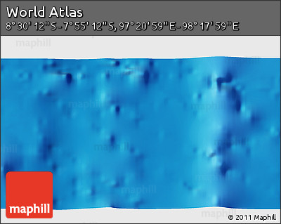 Shaded Relief 3D Map of the Area around 8° 12' 42" S, 97° 49' 29" E