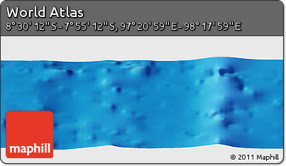 Shaded Relief Panoramic Map of the Area around 8° 12' 42" S, 97° 49' 29" E