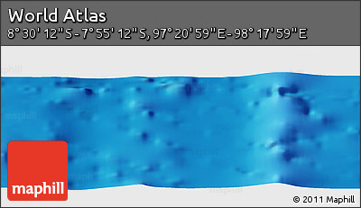 Shaded Relief Panoramic Map of the Area around 8° 12' 42" S, 97° 49' 29" E