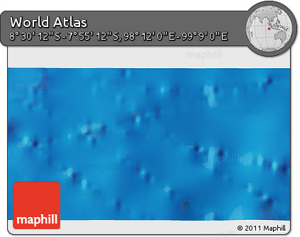Shaded Relief 3D Map of the Area around 8° 12' 42" S, 98° 40' 30" E