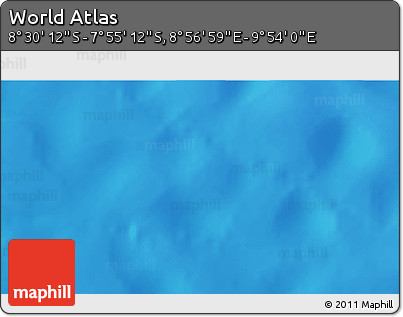 Shaded Relief 3D Map of the Area around 8° 12' 42" S, 9° 25' 30" E