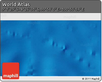 Shaded Relief 3D Map of the Area around 8° 44' 0" S, 100° 22' 30" E