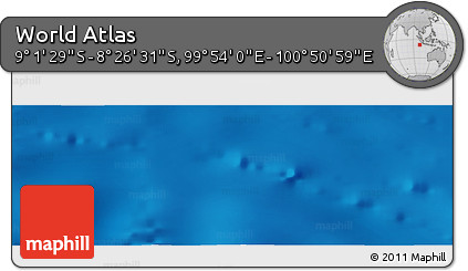 Shaded Relief Panoramic Map of the Area around 8° 44' 0" S, 100° 22' 30" E