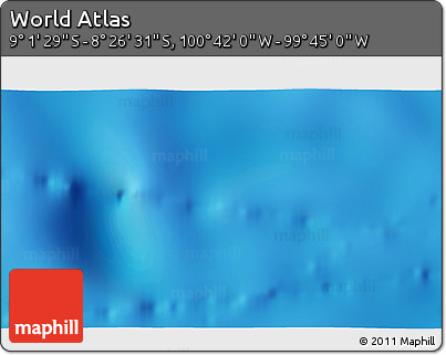 Shaded Relief 3D Map of the Area around 8° 44' 0" S, 100° 13' 29" W