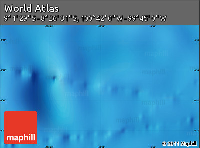 Physical Map of the Area around 8° 44' 0" S, 100° 13' 29" W