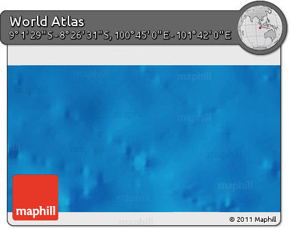 Physical 3D Map of the Area around 8° 44' 0" S, 101° 13' 29" E