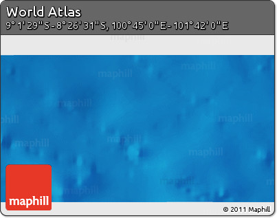 Shaded Relief 3D Map of the Area around 8° 44' 0" S, 101° 13' 29" E