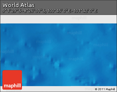 Shaded Relief 3D Map of the Area around 8° 44' 0" S, 101° 13' 29" E