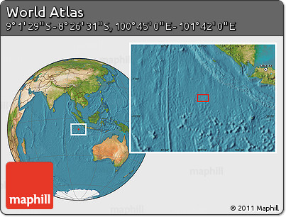 Satellite Location Map of the Area around 8° 44' 0" S, 101° 13' 29" E