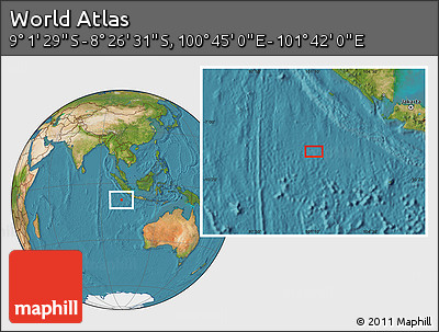 Satellite Location Map of the Area around 8° 44' 0" S, 101° 13' 29" E