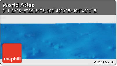 Shaded Relief Panoramic Map of the Area around 8° 44' 0" S, 101° 13' 29" E