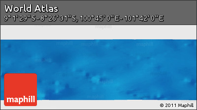 Shaded Relief Panoramic Map of the Area around 8° 44' 0" S, 101° 13' 29" E