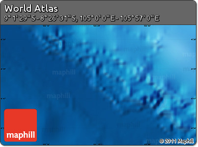 Physical Map of the Area around 8° 44' 0" S, 105° 28' 29" E