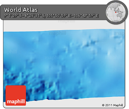 Shaded Relief 3D Map of the Area around 8° 44' 0" S, 106° 19' 29" E