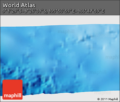Shaded Relief 3D Map of the Area around 8° 44' 0" S, 106° 19' 29" E