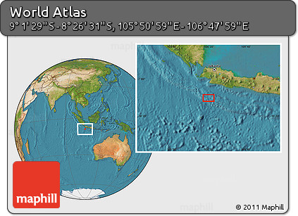 Satellite Location Map of the Area around 8° 44' 0" S, 106° 19' 29" E