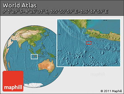 Satellite Location Map of the Area around 8° 44' 0" S, 106° 19' 29" E
