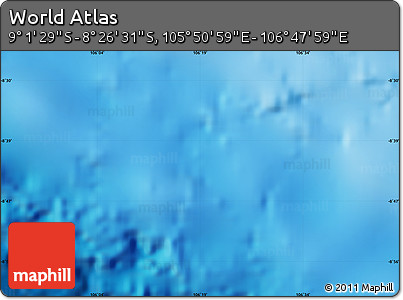 Shaded Relief Map of the Area around 8° 44' 0" S, 106° 19' 29" E