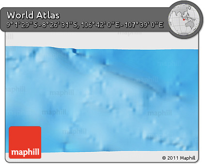 Physical 3D Map of the Area around 8° 44' 0" S, 107° 10' 30" E