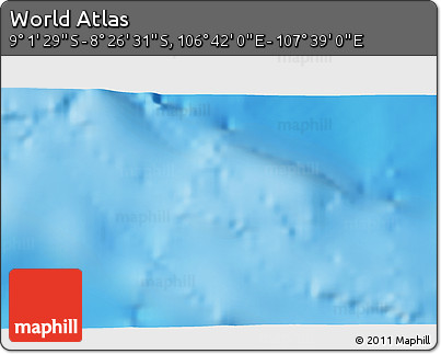 Shaded Relief 3D Map of the Area around 8° 44' 0" S, 107° 10' 30" E
