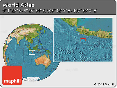Satellite Location Map of the Area around 8° 44' 0" S, 107° 10' 30" E