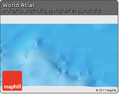 Physical 3D Map of the Area around 8° 44' 0" S, 108° 1' 30" E