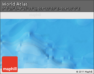 Political 3D Map of the Area around 8° 44' 0" S, 108° 1' 30" E