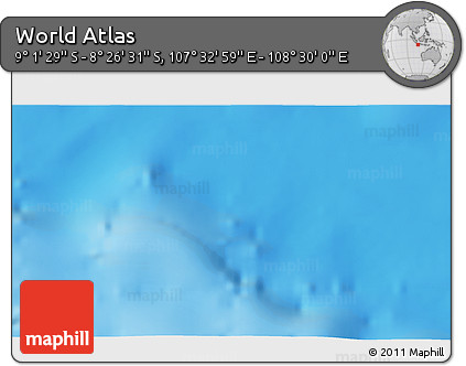 Shaded Relief 3D Map of the Area around 8° 44' 0" S, 108° 1' 30" E