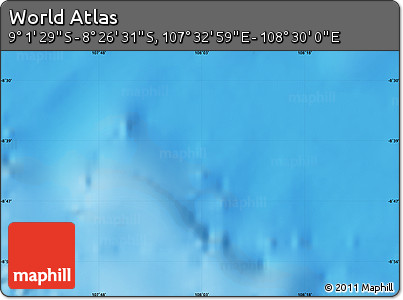 Physical Map of the Area around 8° 44' 0" S, 108° 1' 30" E