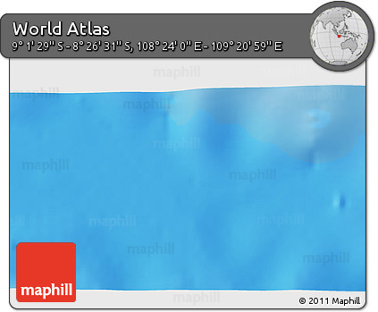 Shaded Relief 3D Map of the Area around 8° 44' 0" S, 108° 52' 30" E