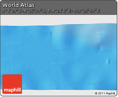 Shaded Relief 3D Map of the Area around 8° 44' 0" S, 108° 52' 30" E