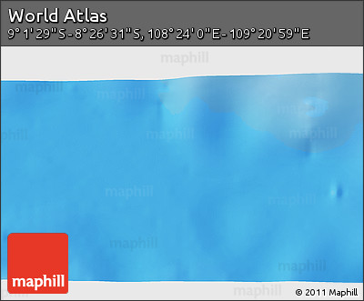 Shaded Relief 3D Map of the Area around 8° 44' 0" S, 108° 52' 30" E