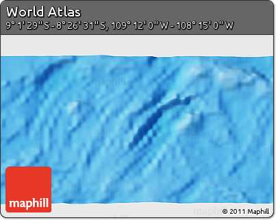 Shaded Relief 3D Map of the Area around 8° 44' 0" S, 108° 43' 29" W