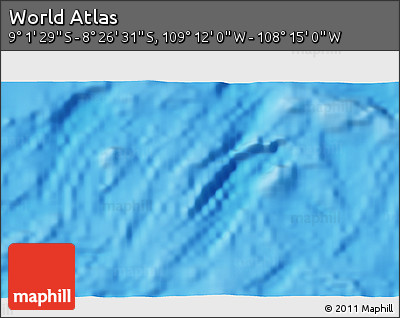 Shaded Relief 3D Map of the Area around 8° 44' 0" S, 108° 43' 29" W