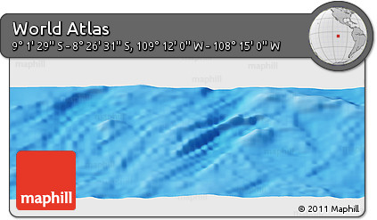 Physical Panoramic Map of the Area around 8° 44' 0" S, 108° 43' 29" W