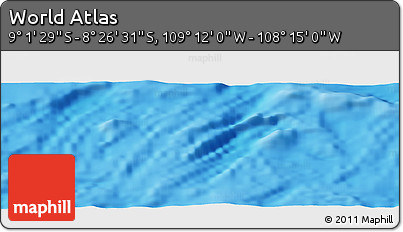 Physical Panoramic Map of the Area around 8° 44' 0" S, 108° 43' 29" W