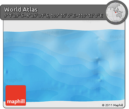 Political 3D Map of the Area around 8° 44' 0" S, 109° 43' 29" E