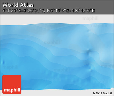 Political 3D Map of the Area around 8° 44' 0" S, 109° 43' 29" E